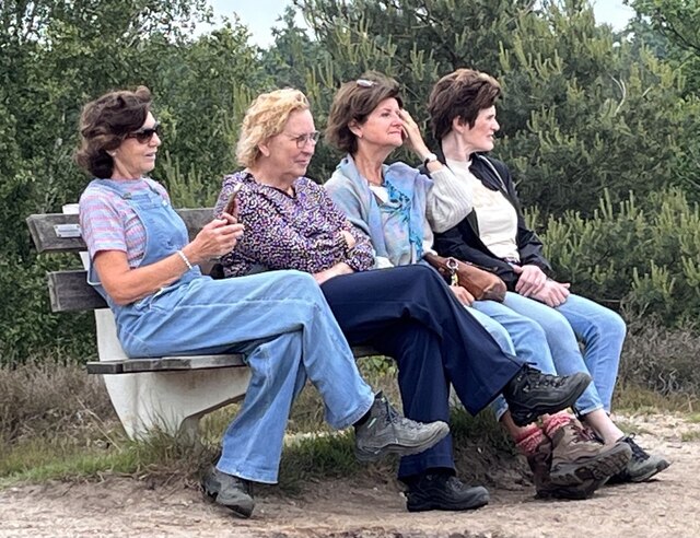 Vier Snepperdames op de Posbank